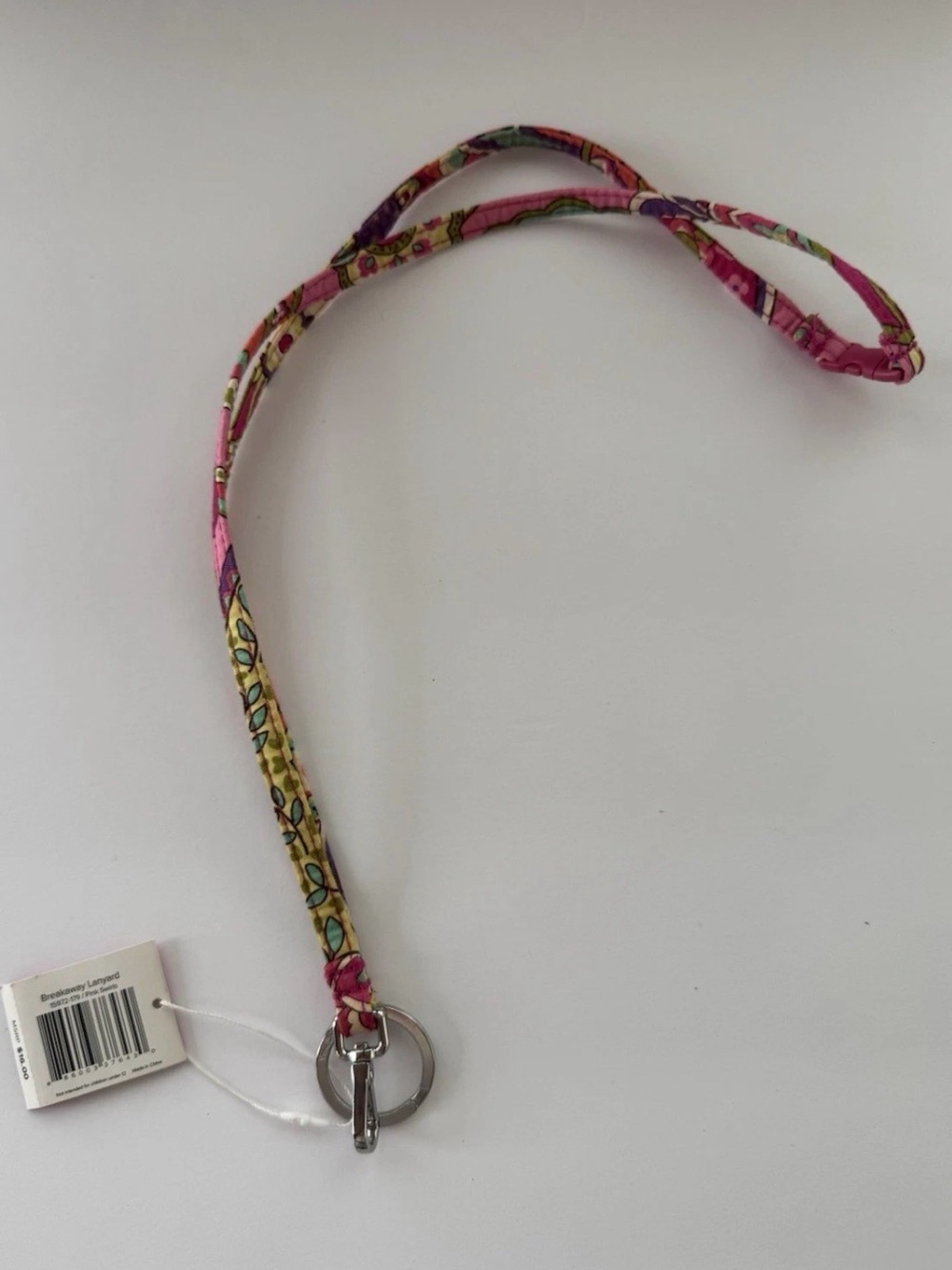 Vera Bradley breakaway lanyard pink swirls
